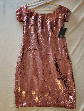 Aidan Mattox Rose Gold Sequin Dress